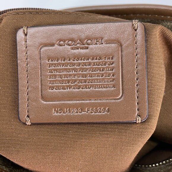 COACH Signature C Coated Canvas Brown Tote Shoulder Bag - J1723-F58294 - Picture 2 of 16